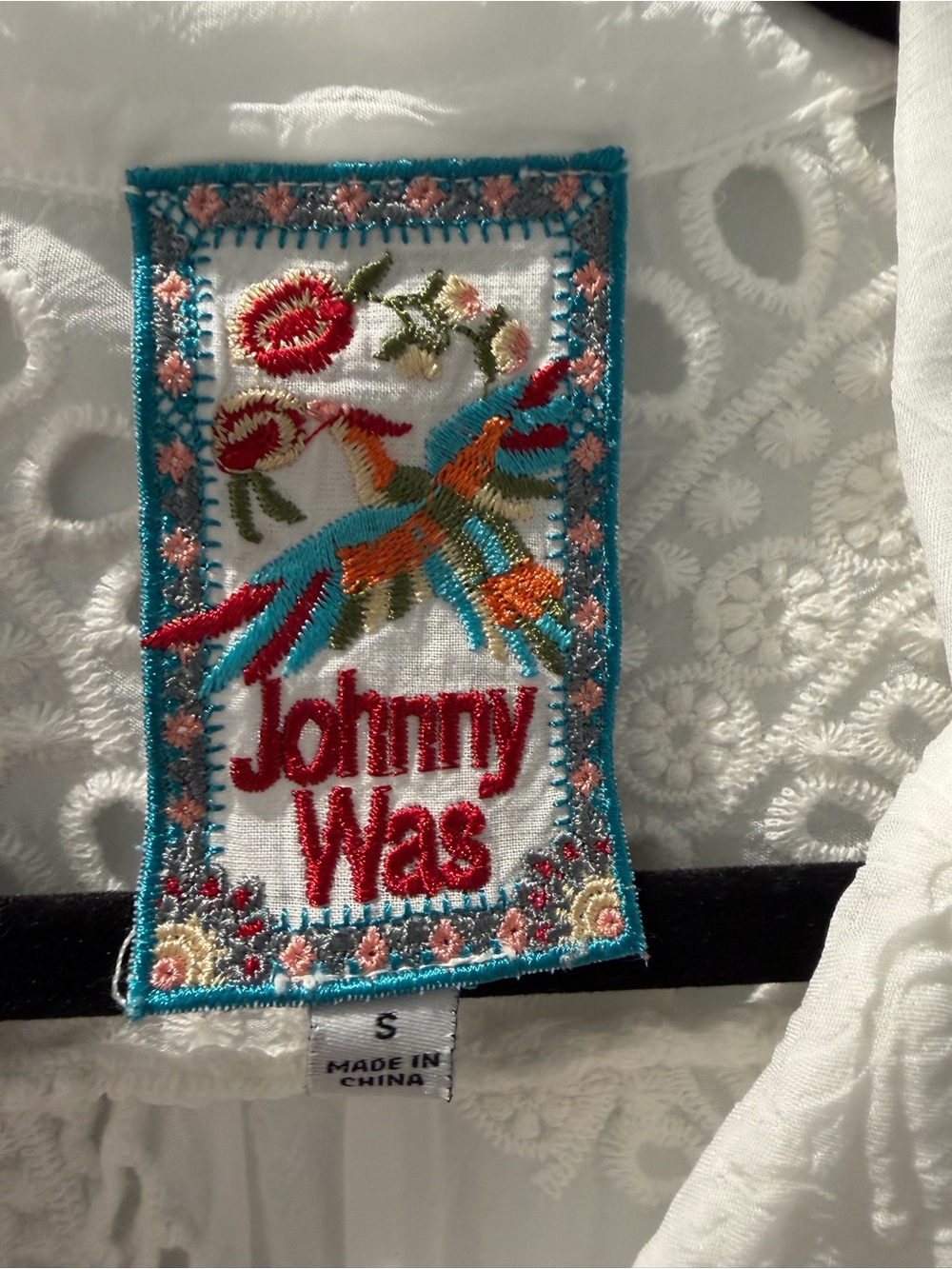 Johnny Was Marietta Cooper Embroidered Eyelet Shirt | Cupra Rayon | Size S - Picture 6 of 8